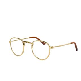 Die schicke Lesebrille von Heless hat einen goldfarbenen Rahmen.
