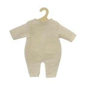 Der Strickoverall für 28 bis 33 cm große Babypuppen ist aus weicher Wolle.