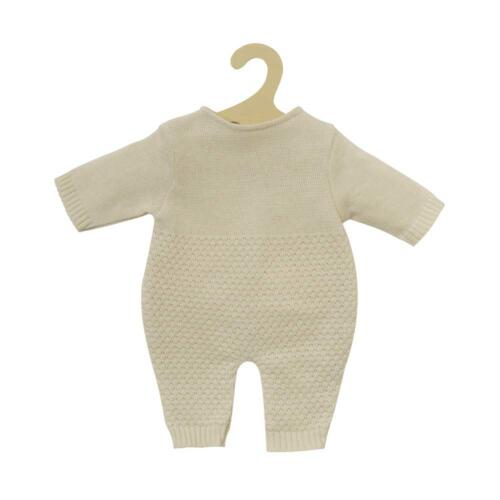 Der Strickoverall für 28 bis 33 cm große Babypuppen ist aus weicher Wolle.